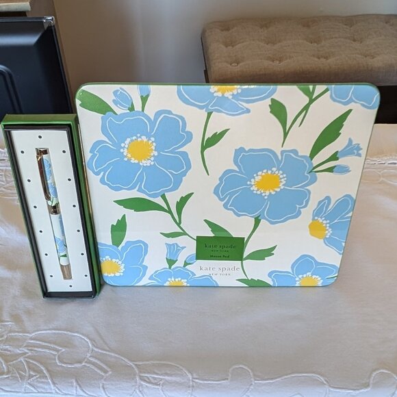 NWT ♠️ Kate Spade New York Sunshine Floral Mouse Pad w/ Coordinating Pen - Picture 6 of 8